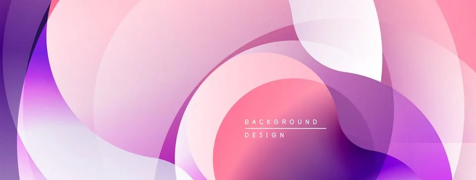 Abstract background features overlapping circles, gradients. Pink, purple hues Stock Illustration