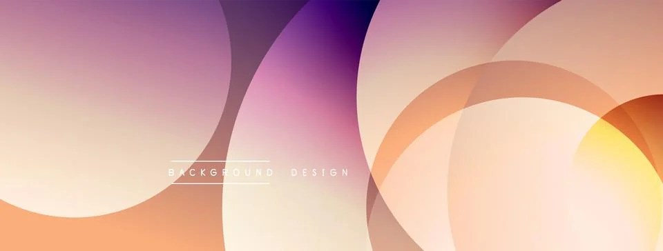 Abstract background features overlapping circles. Colors blend from peach to 스톡 일러스트