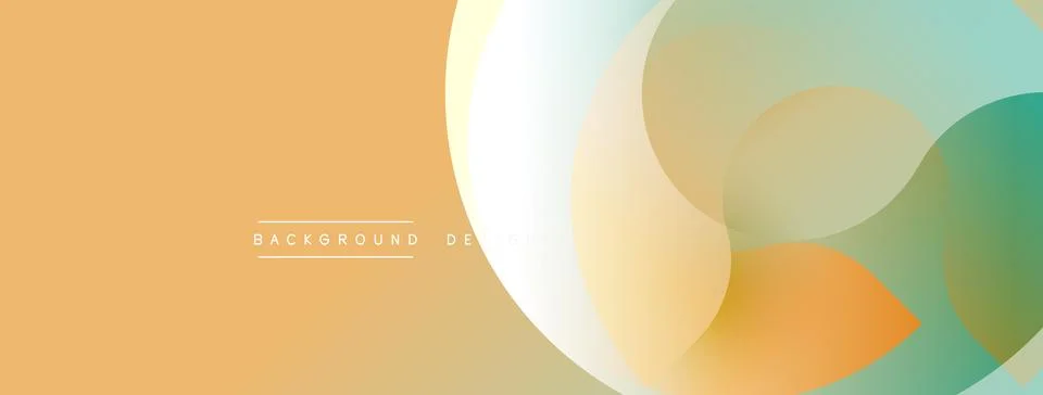 Abstract background features overlapping circles. Colors include orange, teal, 스톡 일러스트