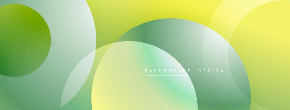 Abstract background features overlapping circles, gradients. Soft yellow, green 스톡 일러스트