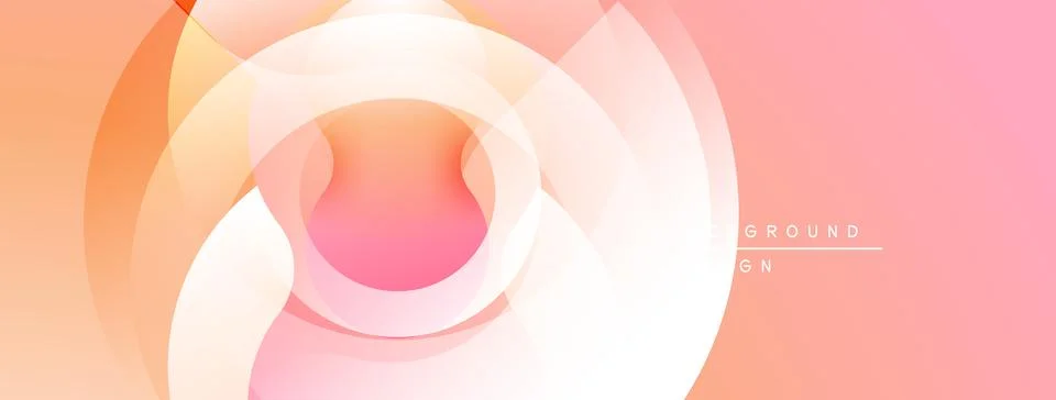 Abstract background features overlapping circles. Soft pink, orange hues create Stock Illustration