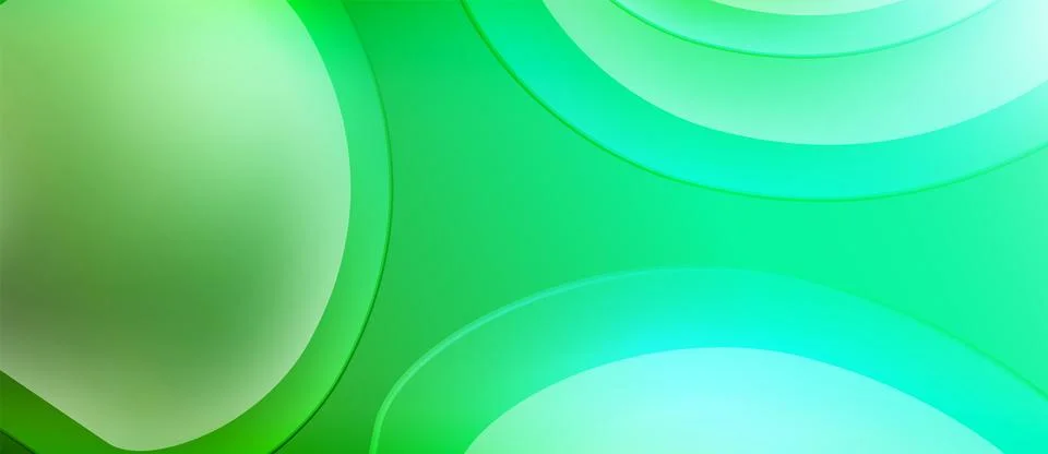 Abstract background features overlapping circles, varying shades green. Smoot Stock Illustration