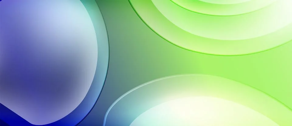 Abstract background features overlapping circles. Colors transition from blue, 스톡 일러스트