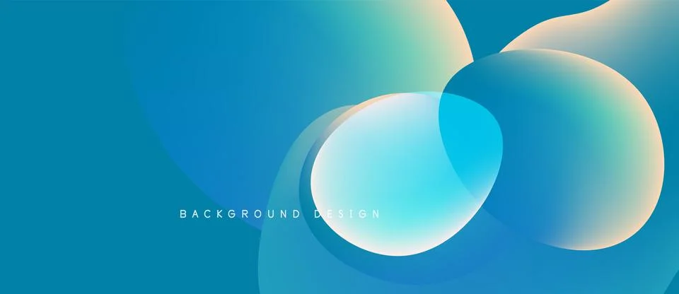 Abstract background features overlapping circles. Colors transition from blue to Stockillustratie