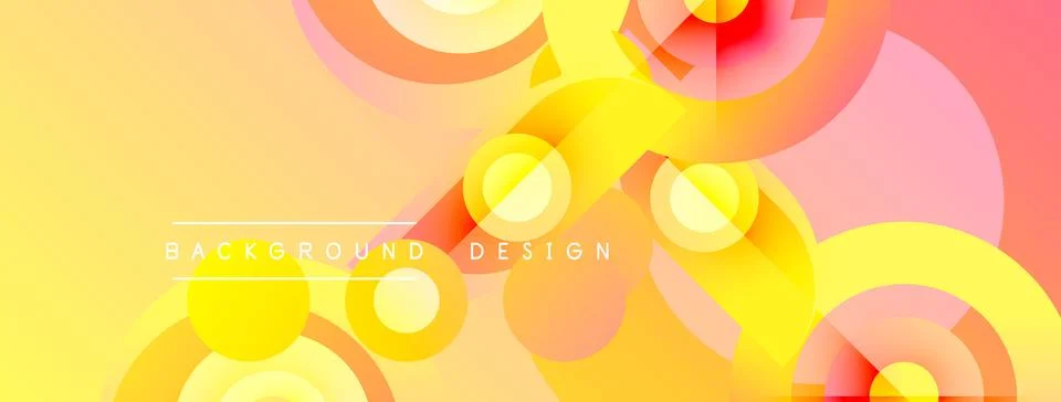 Abstract background features overlapping circles, gradients. Warm colors Stock Illustration