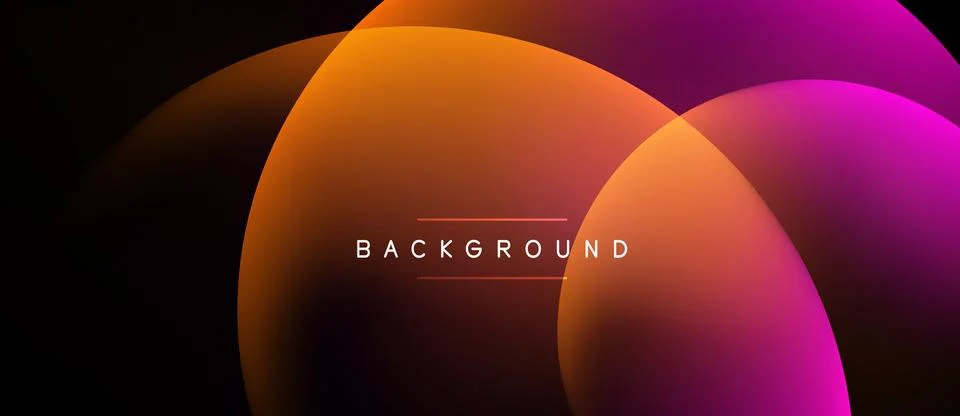 Abstract background features overlapping circles. Colors transition from or.. Illustrazione stock