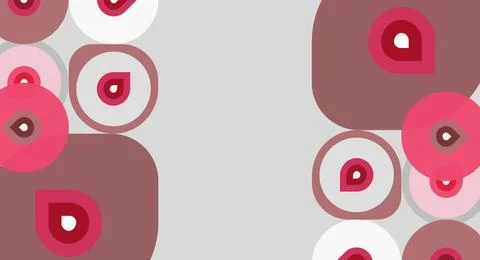 Abstract background features overlapping circles, varying shades pink, gray. Stock Illustration