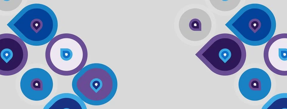 Abstract background features overlapping circles, varying shades purple, blue 스톡 일러스트