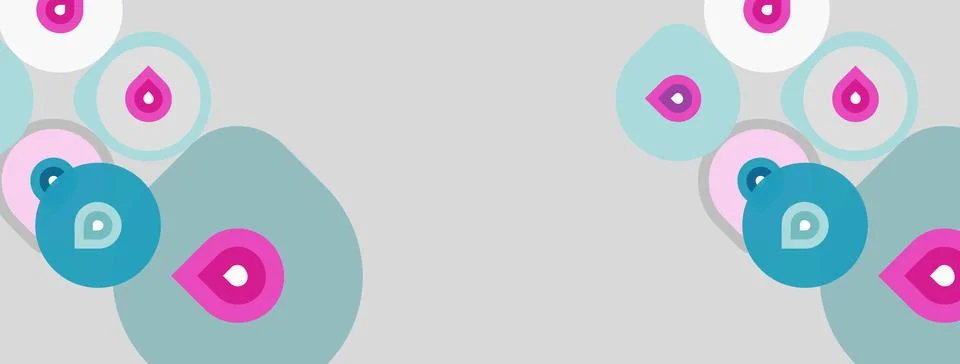 Abstract background features overlapping circles, varying sizes, pastel color Stock Illustration