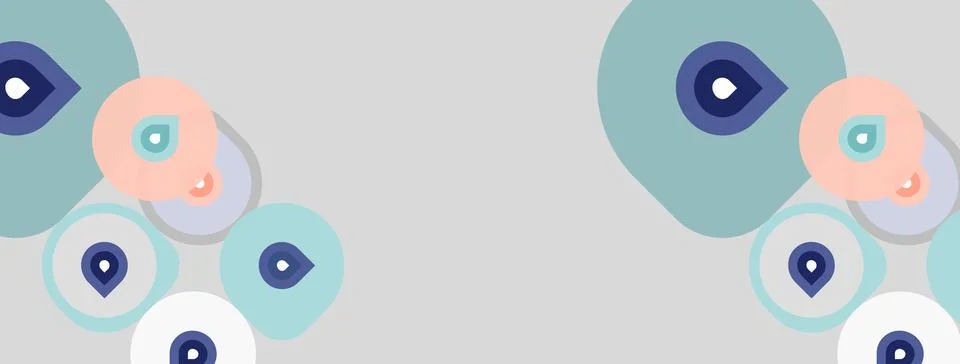 Abstract background features overlapping circles, varying sizes, pastel color Stock Illustration