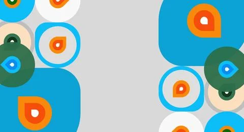 Abstract background features overlapping circles, various colors, simple sh.. 库存插图