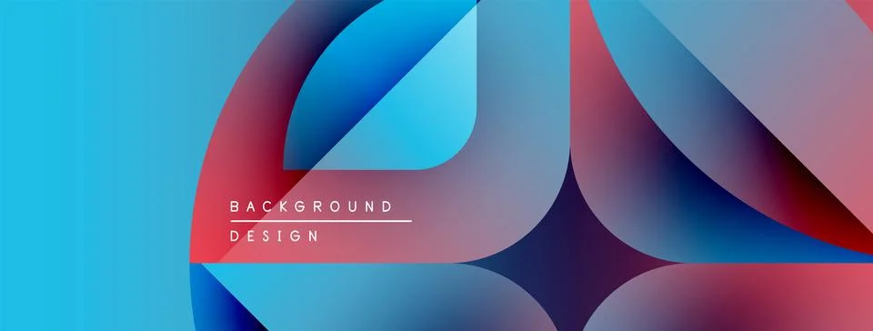 Abstract background features overlapping colorful shapes. Gradients blend blue, 스톡 일러스트