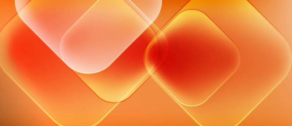 Abstract background features overlapping orange shapes. Soft glow creates warm, Stock Illustration