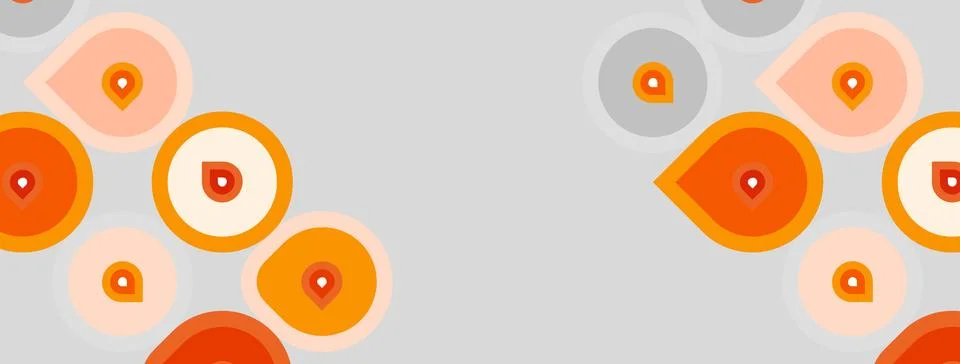 Abstract background features overlapping orange circles, varying sizes, with Stock Illustration