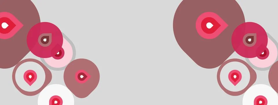 Abstract background features overlapping pink circles, varying sizes, light.. Stockillustratie