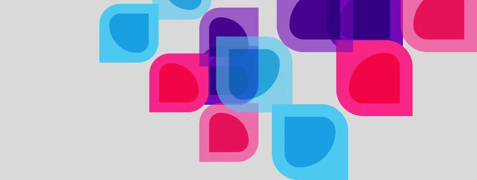 Abstract background features overlapping rounded squares. Colors include pink 스톡 일러스트