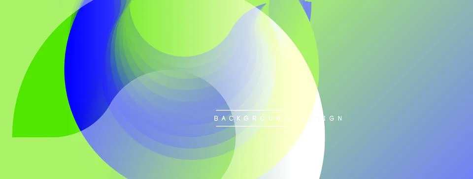 Abstract background features overlapping translucent circles. Colors transition 库存插图