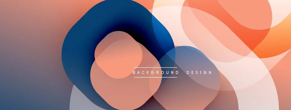 Abstract background features overlapping translucent circles. Warm color palette 스톡 일러스트