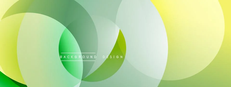 Abstract background features overlapping translucent circles. Colors transition 库存插图