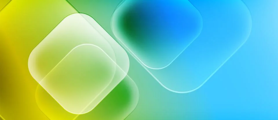 Abstract background features rounded squares, vibrant colors blend smoothly. Stockillustratie