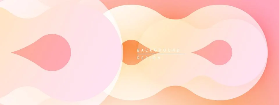 Abstract background features soft, flowing shapes. Peach, orange hues blend Illustrazione stock