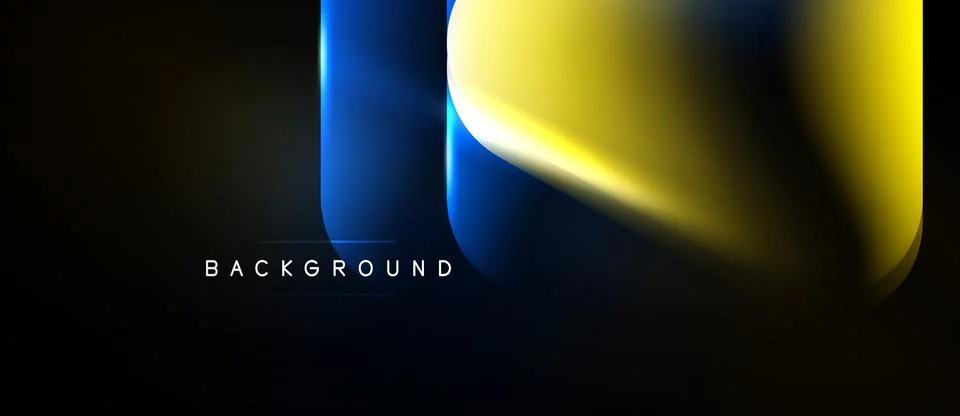 Abstract background features vibrant blue, yellow gradients. Minimalist desig Stock Illustration