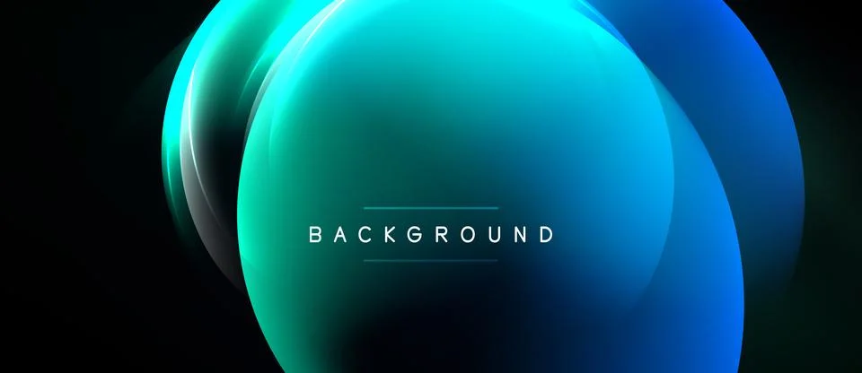 Abstract background features vibrant blue, turquoise gradients. Overlapping Illustrazione stock