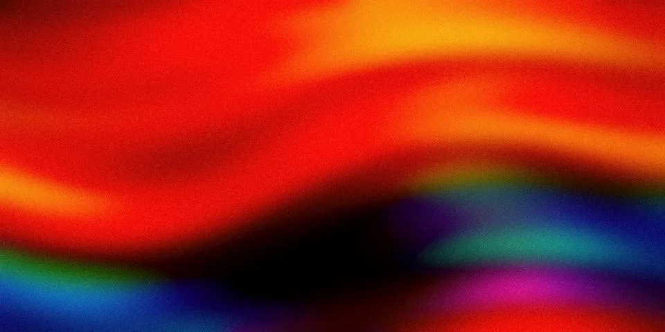 This abstract background features vibrant, flowing waves of red, orange, ye.. Illustrazione stock