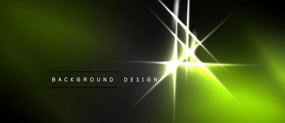Abstract background features vibrant green, black gradients. Bright lines Stock Illustration