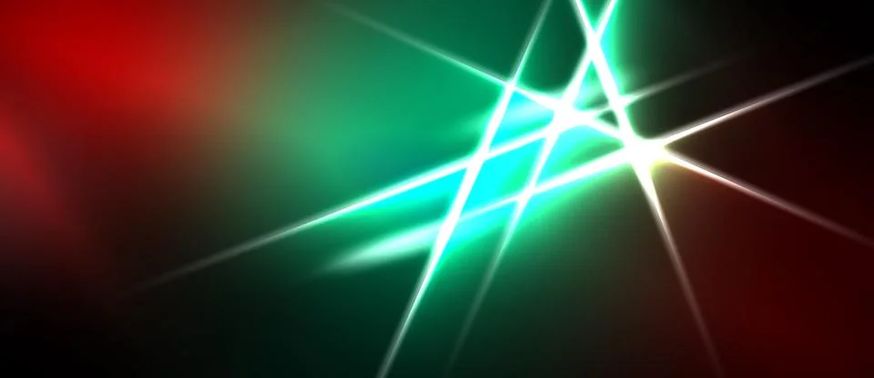 Abstract background features vibrant green, red gradients. Bright light strea Stock-Illustration