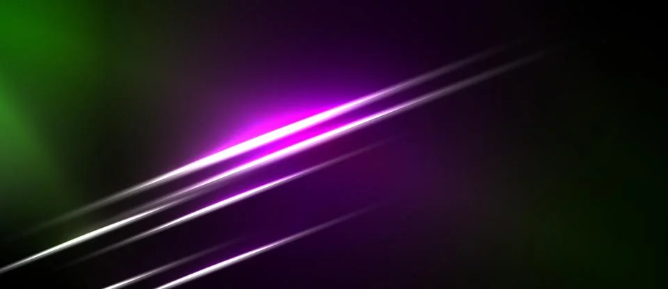 Abstract background features vibrant green, purple lines. Diagonal streaks 스톡 일러스트