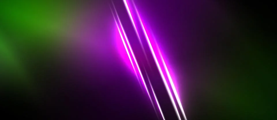 Abstract background features vibrant green, purple hues. Diagonal bright line Stock Illustration