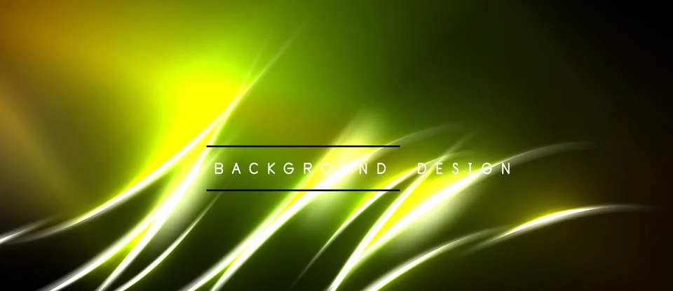 Abstract background features vibrant green, yellow hues. Smooth lines create Stock Illustration
