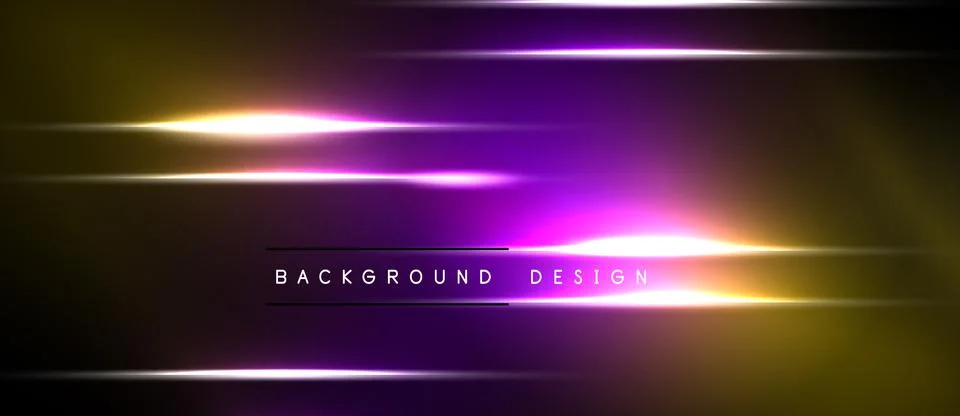 Abstract background features vibrant horizontal lines. Yellow, purple hues .. 스톡 일러스트