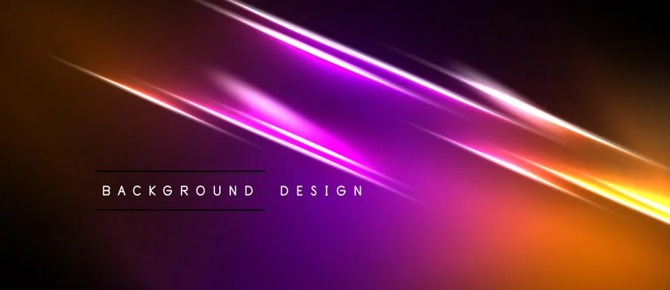 Abstract background features vibrant orange, purple light streaks. Modern d.. Illustrazione stock