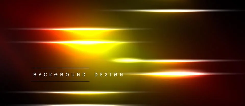 Abstract background features vibrant orange, yellow light streaks. Horizontal 스톡 일러스트