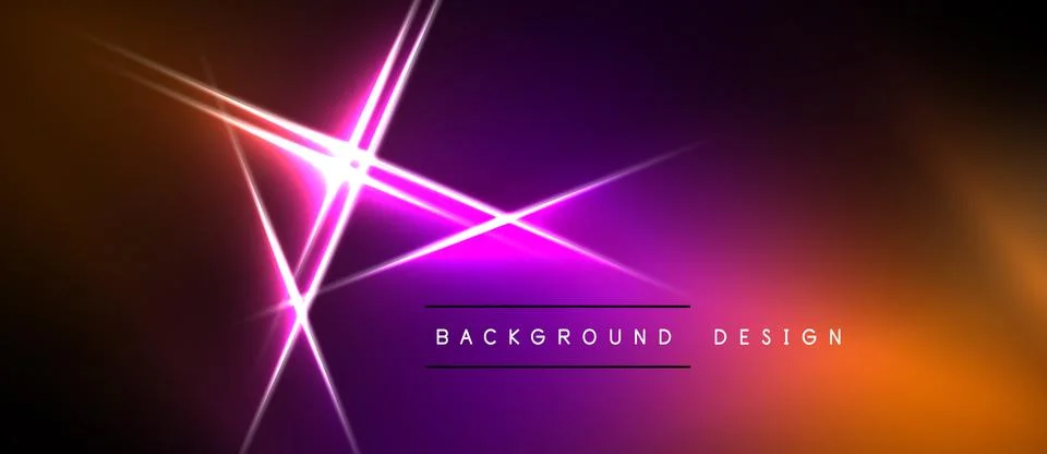 Abstract background features vibrant orange, purple gradients. Bright lines イラスト素材