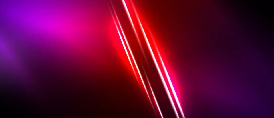 Abstract background features vibrant pink, red gradients. Diagonal lines crea Stock Illustration
