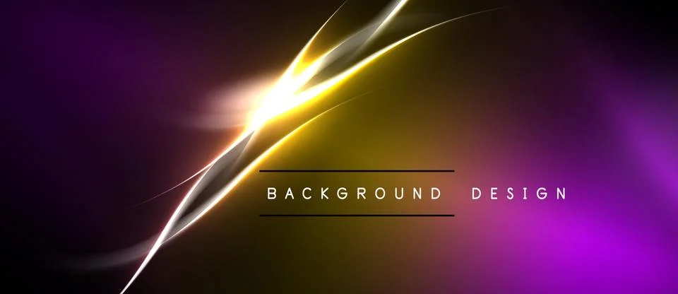 Abstract background features vibrant purple, gold gradients. Bright light bur Stock-Illustration