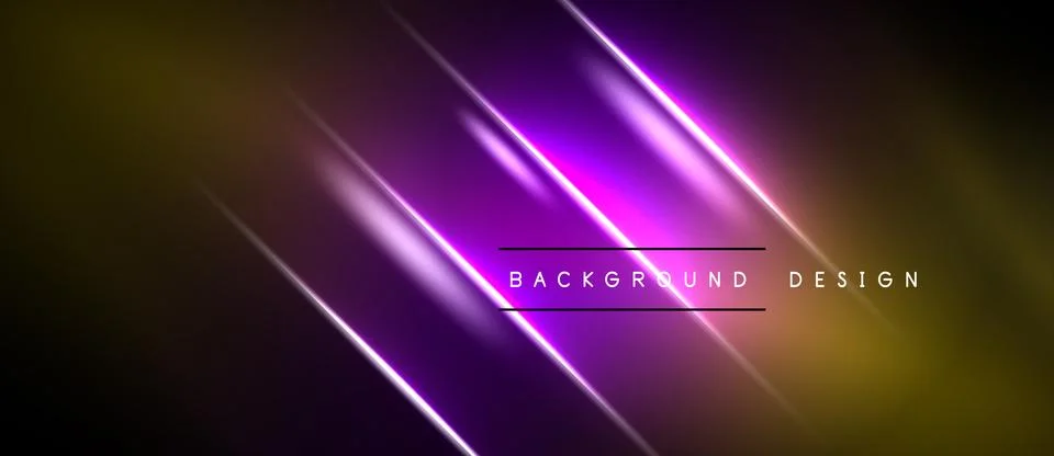 Abstract background features vibrant purple, gold lines. Gradient effect cr.. Illustrazione stock
