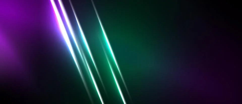 Abstract background features vibrant purple, green light beams. Diagonal line 스톡 일러스트
