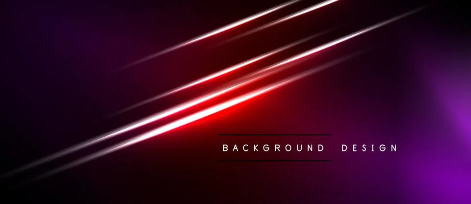 Abstract background features vibrant red lines over purple gradient. Minimali 스톡 일러스트