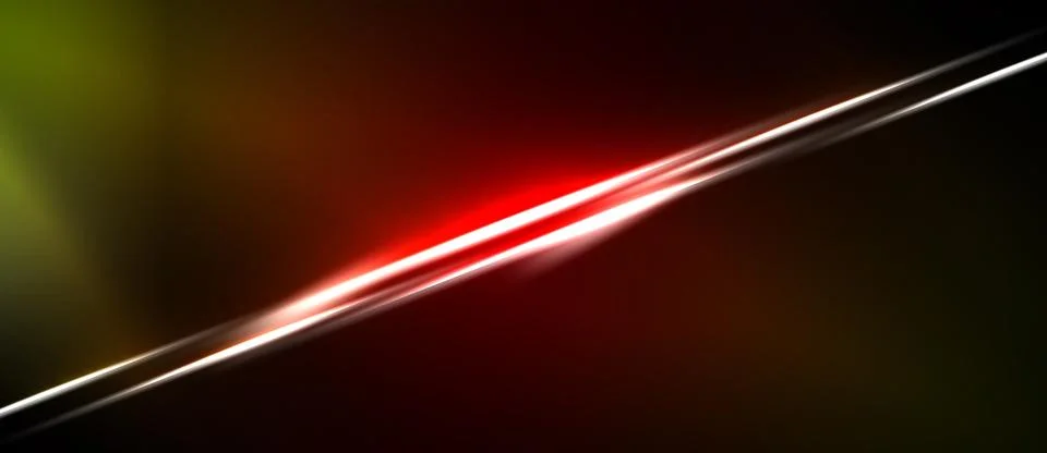 Abstract background features vibrant red light streak across dark gradients. Stock Illustration