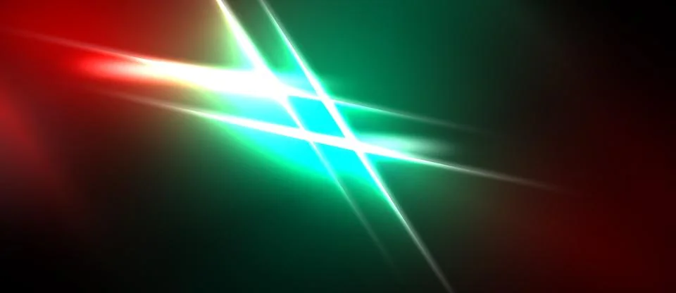 Abstract background features vibrant red, green colors. Diagonal light streak Stock Illustration