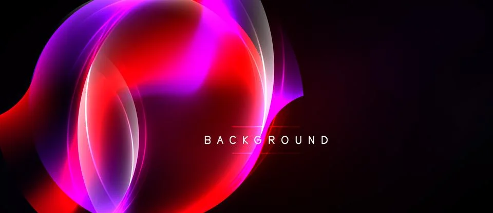 Abstract background features vibrant red, pink swirls. Smooth gradients creat Stock Illustration