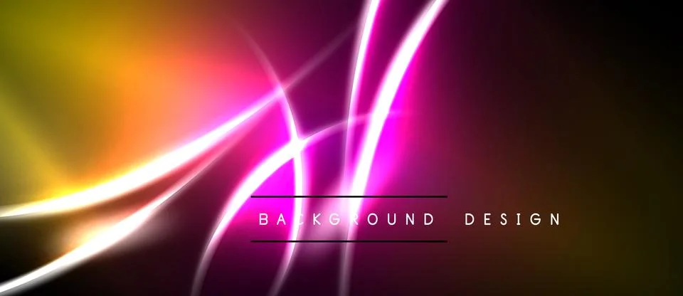 Abstract background features vibrant streaks, glowing lines, dark space. Mode Illustrazione stock