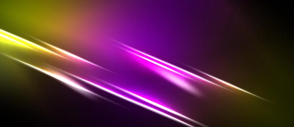 Abstract background features vibrant yellow, purple gradients. Diagonal lines 스톡 일러스트