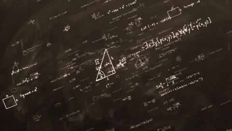 Abstract background featuring animated math formulas on board. Stock Footage 340620811