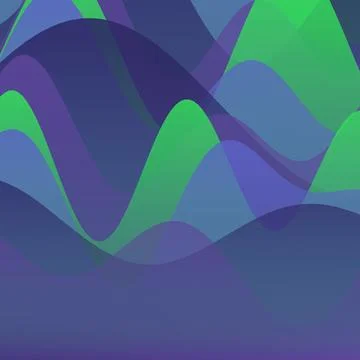 Abstract background featuring blue and green liquid waves with smooth overl.. Stock Illustration