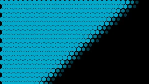Abstract background featuring blue hexagonal patterns on a dark backdrop Video stock 335117651